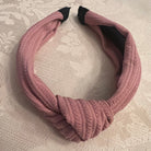 mauve Ribbed Knotted Headband