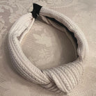Cream Ribbed Knotted Headband