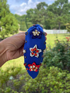 Blue Star Seed Bead Headbands