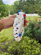 White Headband With USA Pearls