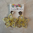 Yellow Floral Tulle Earrings