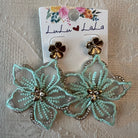 Mint Floral Tulle Earrings