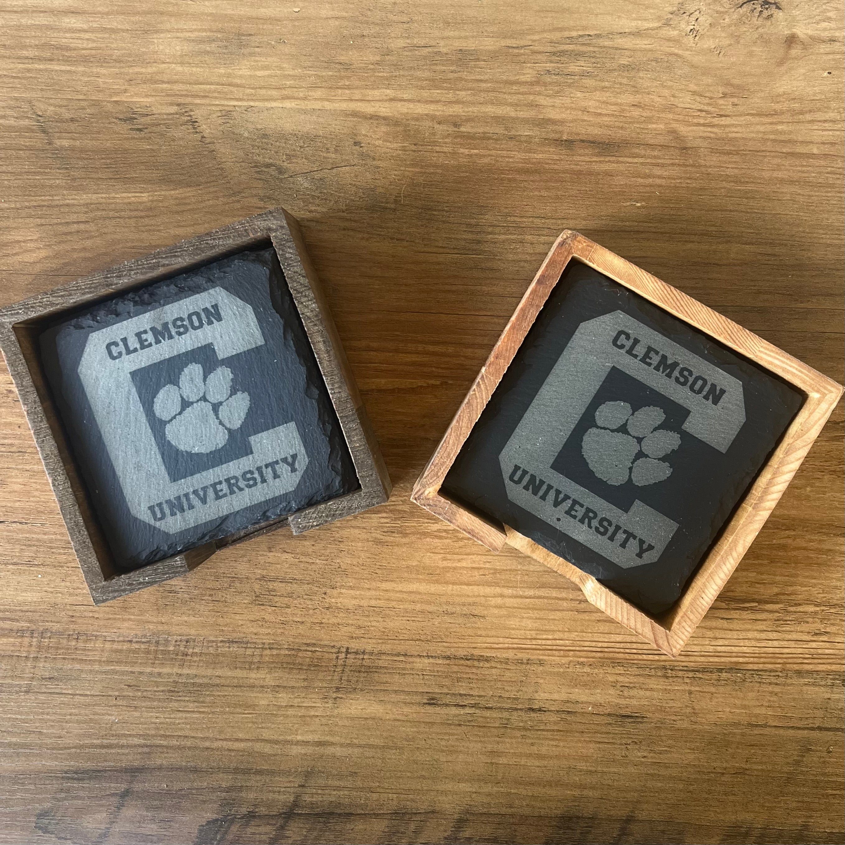Clemson slate coasters