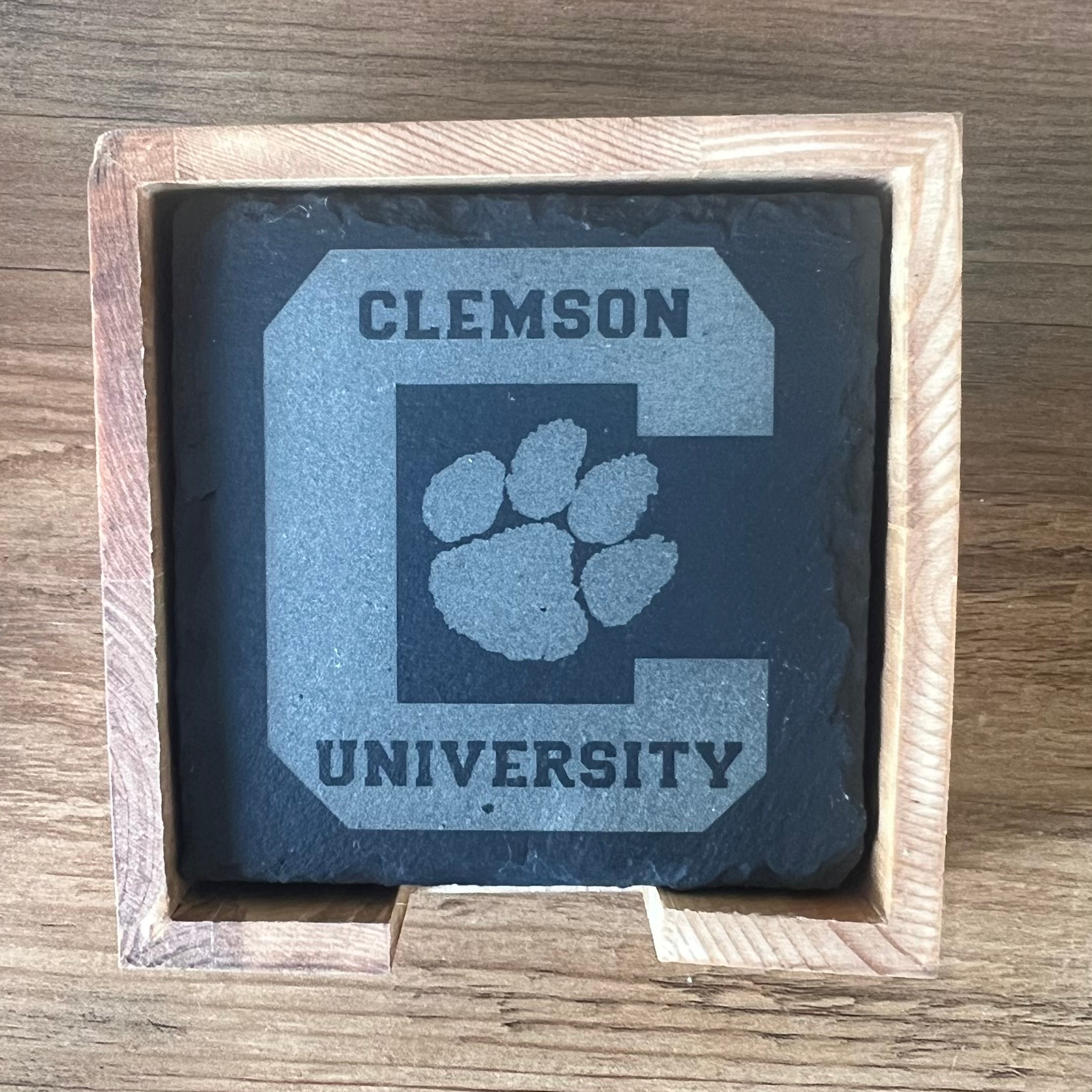 Clemson slate coasters