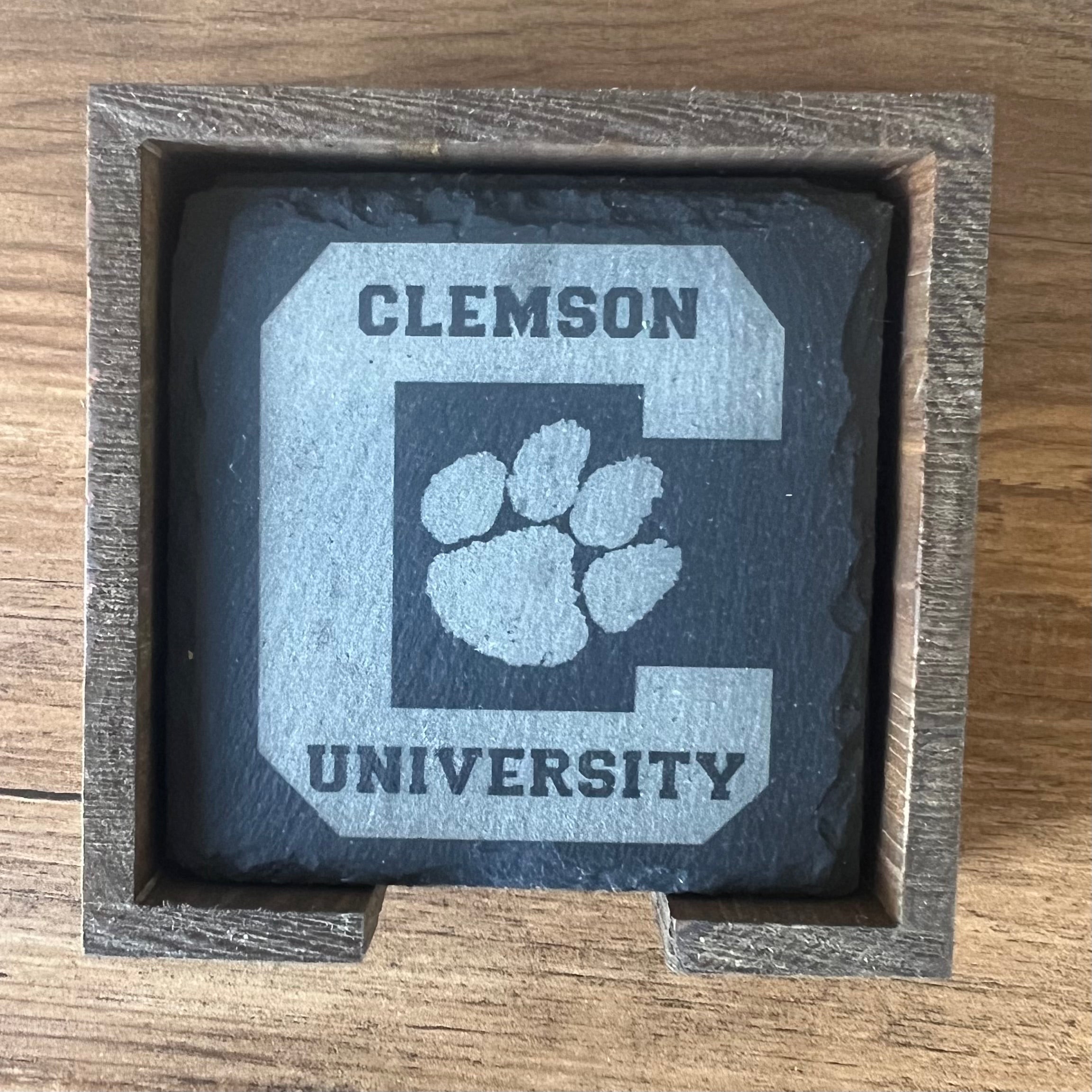 Clemson slate coasters