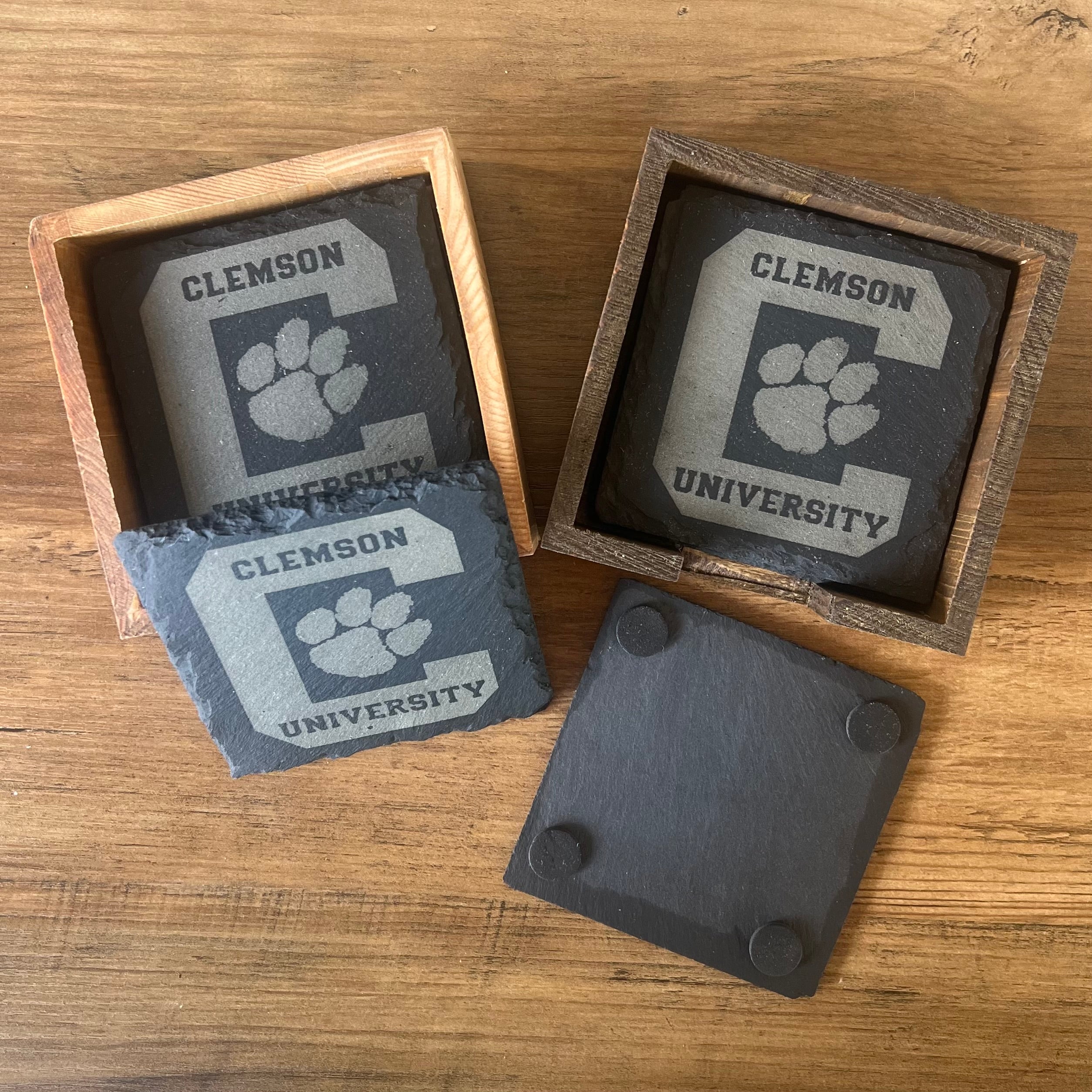 Clemson slate coasters