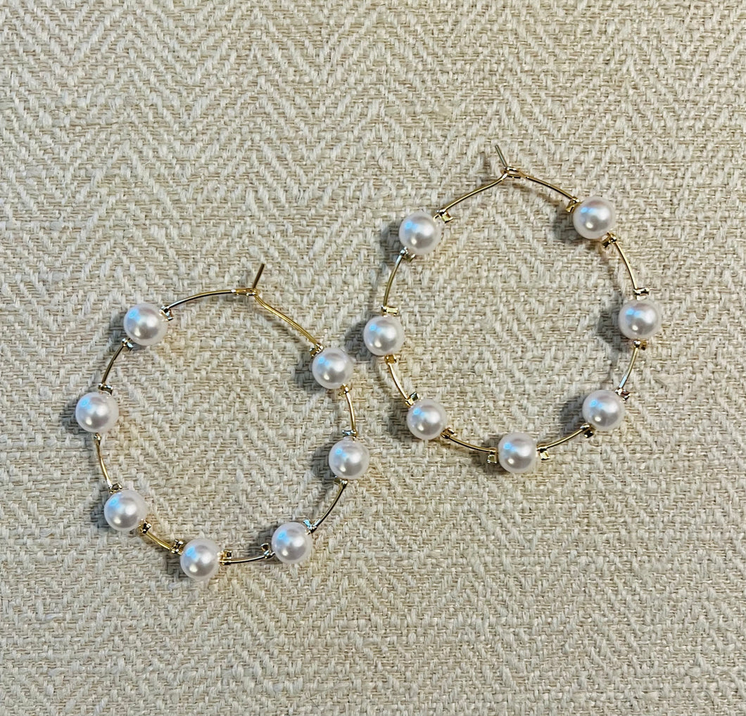 Pearl Deco-Wire Hoops