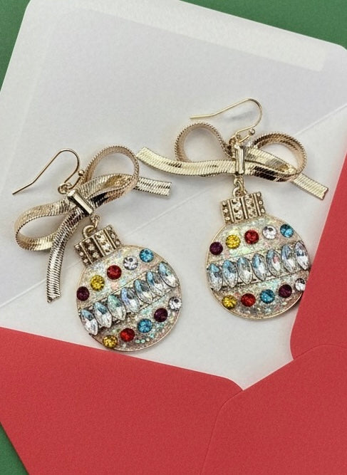 Gold Bow Ornament Earrings