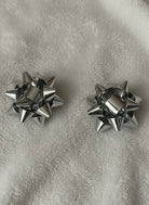 silver Gift Bow Stud Earrings