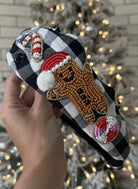 Black and white Plaid Gingerbread Headband