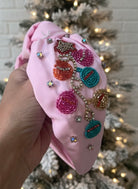 Pink Ornament Seed Bead Headband