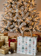 Nutcracker & ornament Burlap Holiday Totes