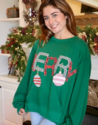 MERRY Patchwork Ornament sweatshirt Top