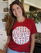 Red Merry checker Tee