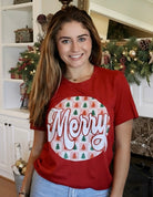 Red Merry checker Tee