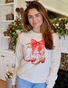 Cream colored Christmas Boots Graphic Tee