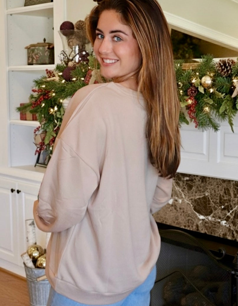 Sequin Gingerbread Pullover