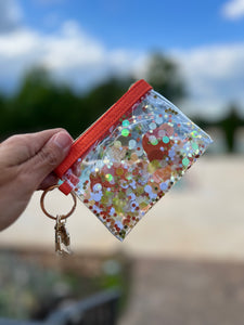 orange confetti keychain