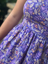 Load image into Gallery viewer, purple strapless floral mini dress
