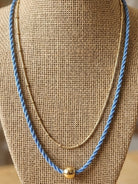 Periwinkle Layered Cord & Chain Necklace