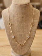 Gold Clover & CZ Necklace