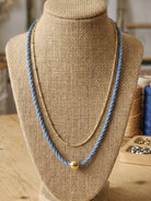 Periwinkle Layered Cord & Chain Necklace