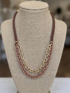 Brown Cable Chain & Cord Necklace