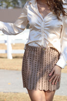suede skirt studs