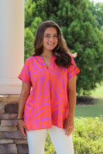 Load image into Gallery viewer, Orange &amp; Purple Tiger striped top
