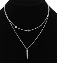 Load image into Gallery viewer, CZ Bar Pendant Necklace
