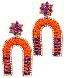 Striped Arch Seed Bead Earrings