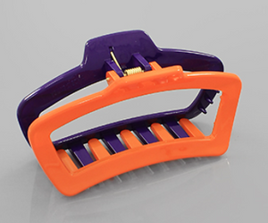 purple orange 4" claw hair clip