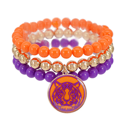 Tiger Charm Stretch Bracelets