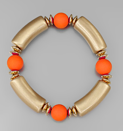 orange gold stretch bracelet