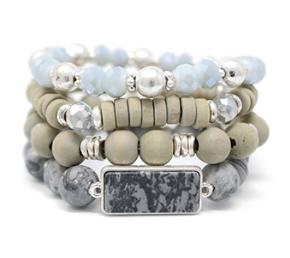 4-Row Bead/Stone Bracelet