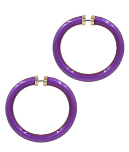 Purple Shiny Rubber Hoops