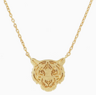 Gold Tiger Face Necklace