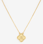  Clover initial pendant necklace