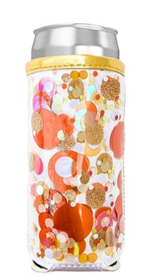 Orange Confetti skinny koozie