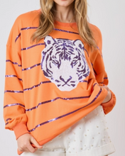 Load image into Gallery viewer, Clemson Tiger Head Striped Pullover
