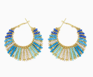 Beaded Crescent Earrings