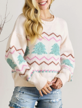 Load image into Gallery viewer, Ivory Fluffy Tree Sweater
