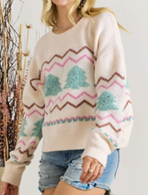 Load image into Gallery viewer, Ivory Fluffy Tree Sweater
