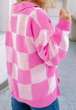 Load image into Gallery viewer, Checkered Pink Sweater
