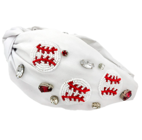 Baseball Seed Bead/Crystal Headband