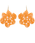 Orange Paw Filagree Earrings
