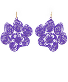 Purple Paw Filagree Earrings