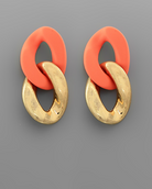 Orange/Gold Coat Chain Earrings