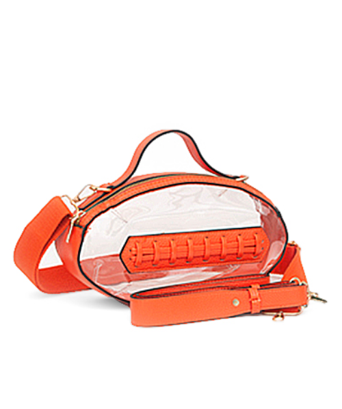 Orange Football Clear Bag