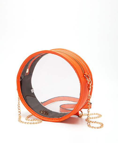 Round Orange Clear Bag